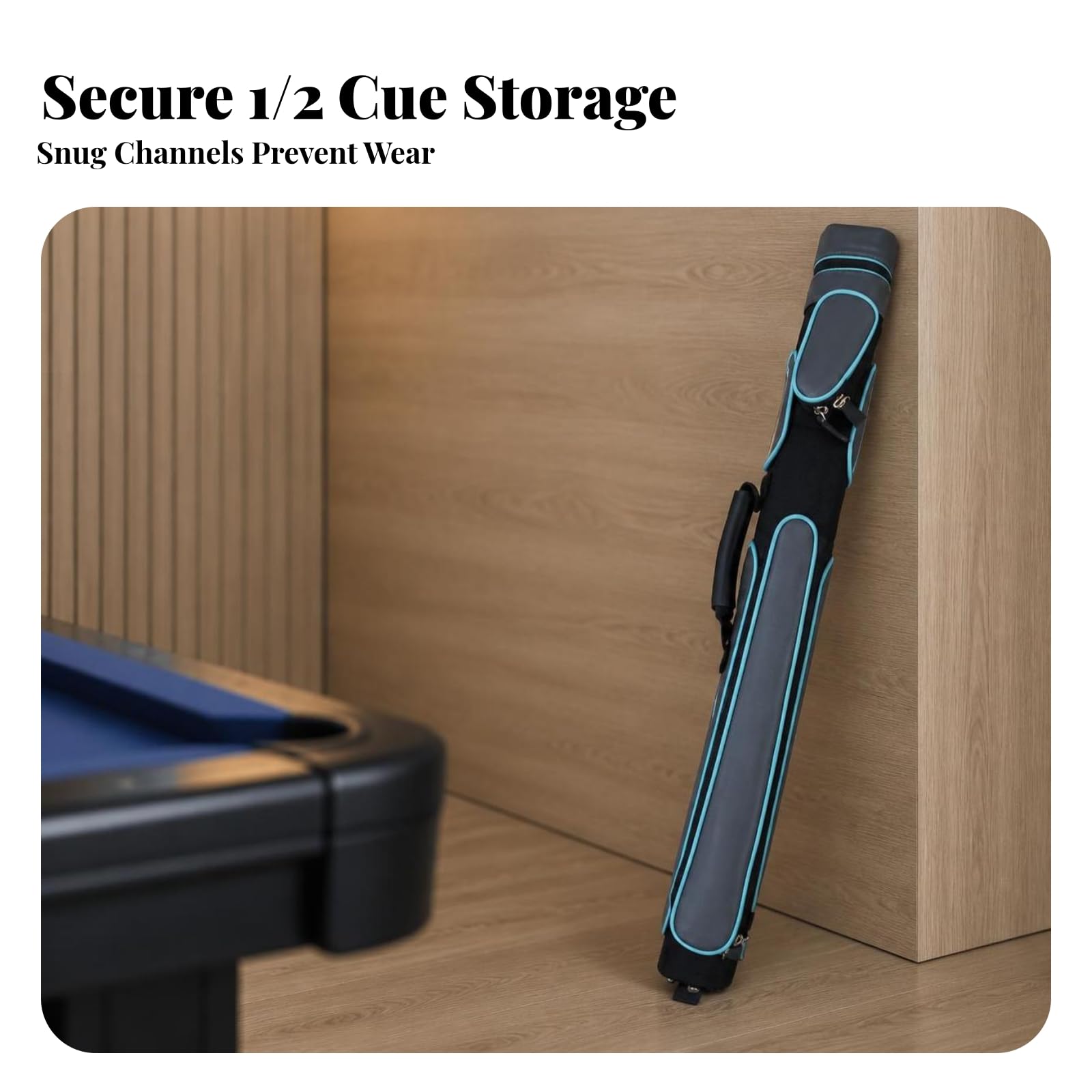 predolo Queue-Tasche mit Tragegriff | Robuste PU-Kunstleder-Konstruktion, Pool-Queue-Tasche, kompakt, Köchertasche, für Training, Vereinsabend, Billardspieler, Grau