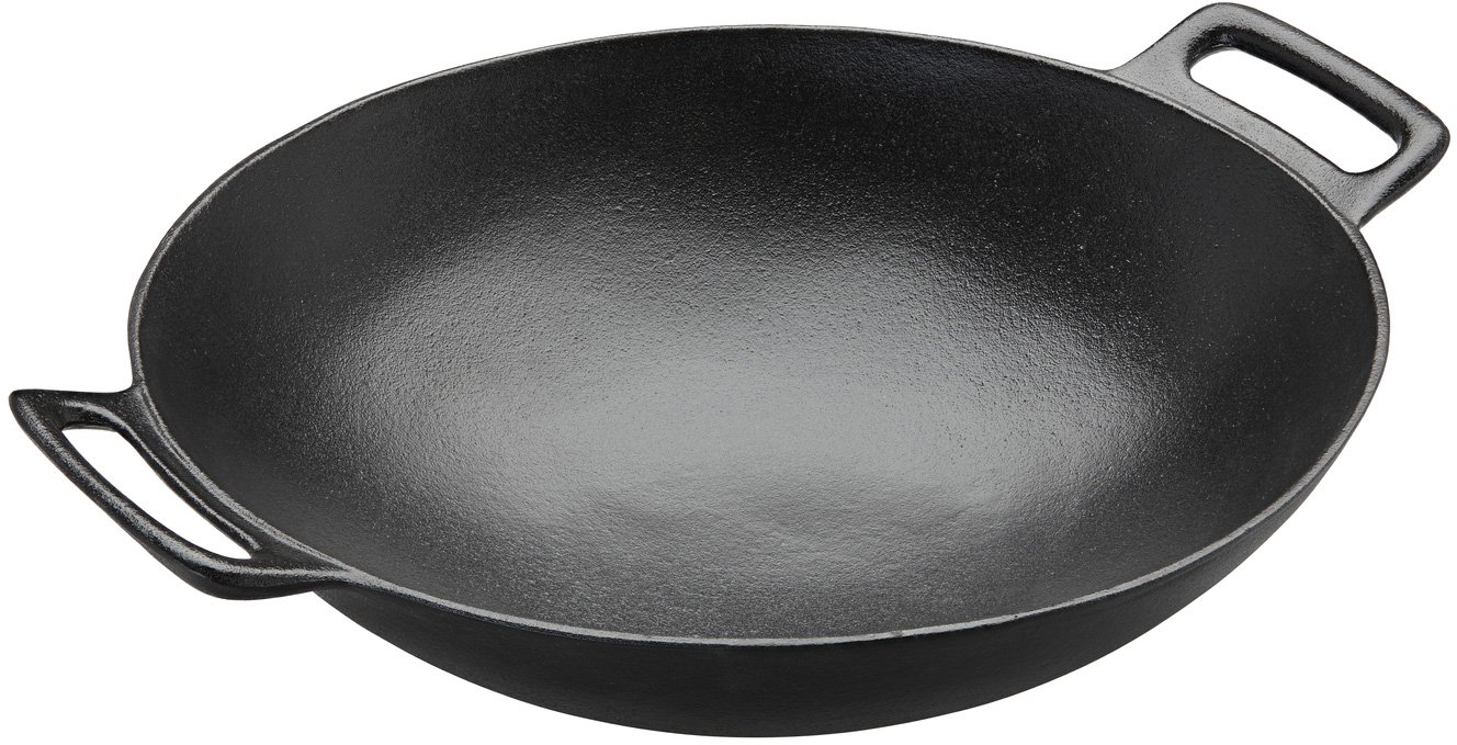 RÖSLE VARIO Wok, Ø 36 cm, Hochwertiger Wok aus emailliertem Gusseisen zum scharfen Anbraten, asiatische Küche, für Herd und Grill geeignet