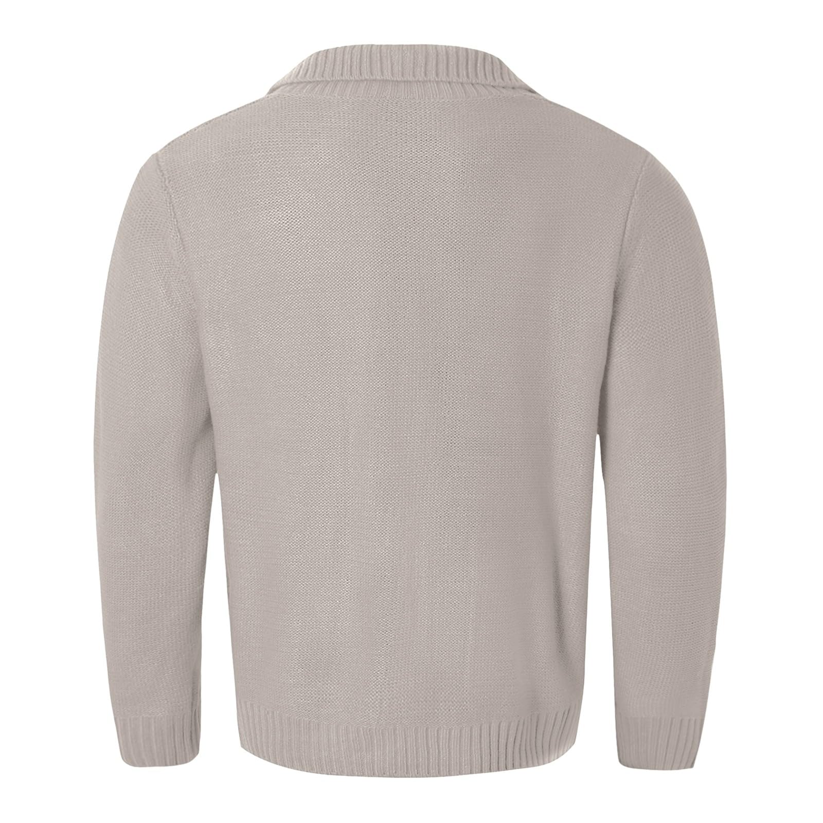 Cardigan Punto Hombre, Botones para Chaqueta Hombre con Cuello Chal Suéter Cuello V Punto Manga Larga Solapa Cuello Abrigo De Punto con Bolsillos para La Moda Diaria Y Comodidad