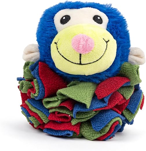 TLC Snuffle Monkey Squeaky Plush Dog Toy – Multicolor | Soft &amp; Durable Plush Toy with Built-in Squeaker | Interactive Play...