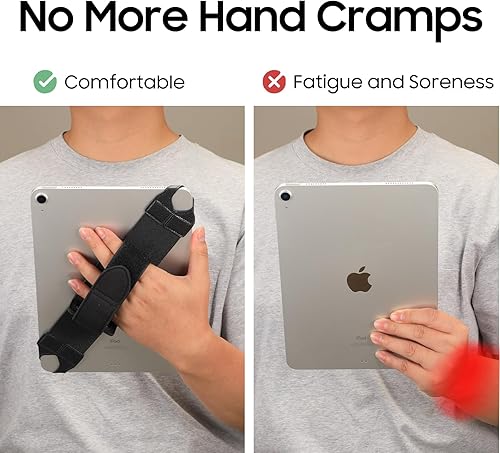 Miniatura 7 de Fintie Soporte universal de correa de mano para tabletas de 9 a 11 pulgadas, para lectores electrónicos de tabletas, 360 grados, giratoria, piel