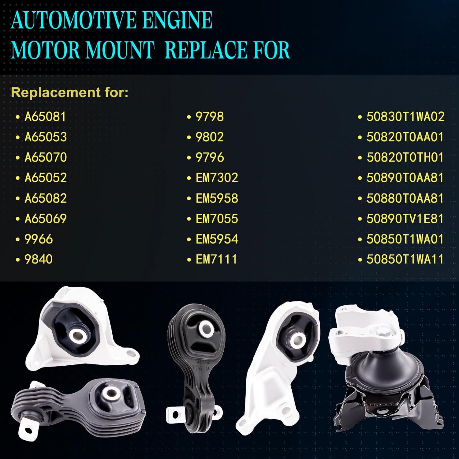 Set of 5 Engine Motor Mount Compatible with 2015-2016 CR-V 2.4L,Replace for A65081 A65053 A65070 A65052 A65082