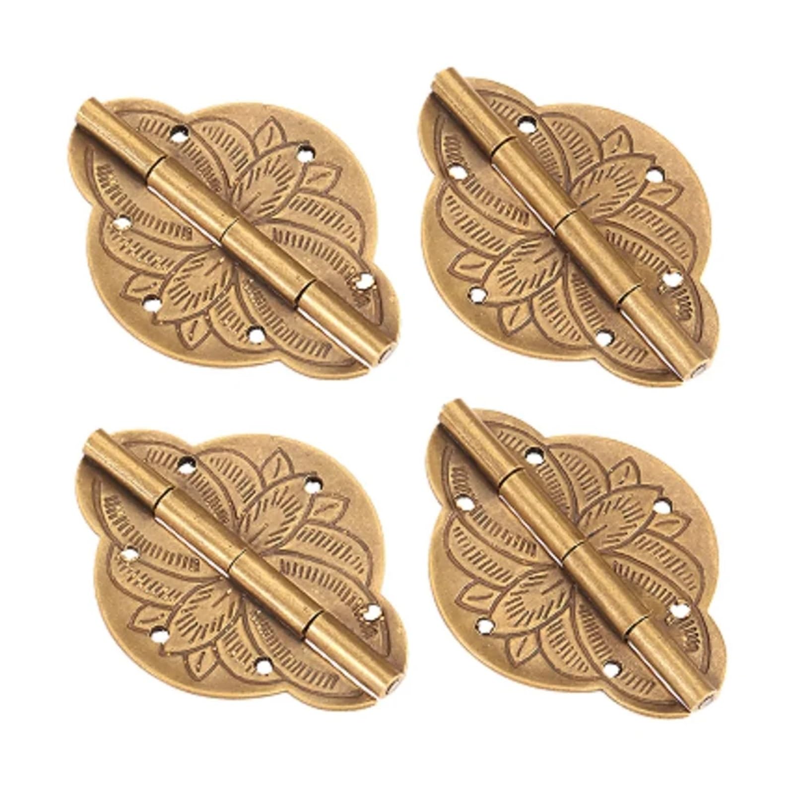 Charnières de porte en laiton avec vis pour fixer un coffret en bois
