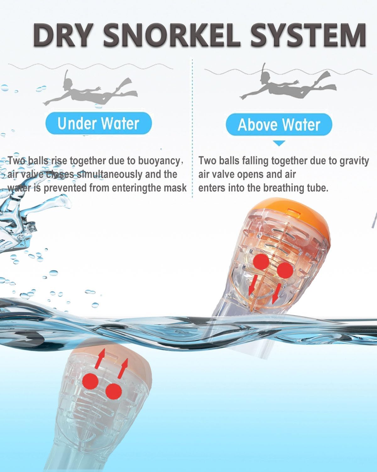 Flyboo Snorkel Mask,180°View Snorkelling Gear with Panoramic Full Face Design-Sports Camera Compatible Diving Mask with Anti-Fog and Anti-Leak Technology for Adults and Kids - Image 2