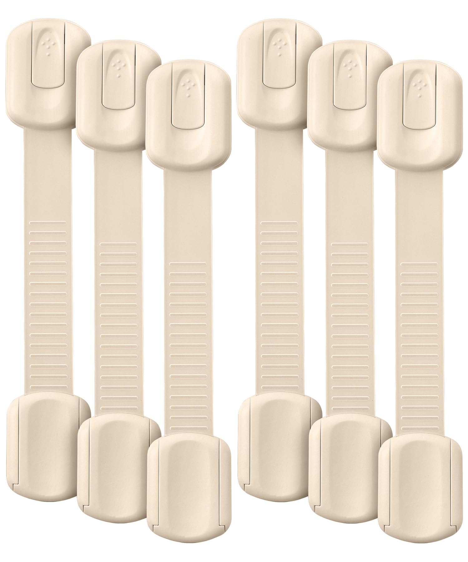 Bates- Child Safety Strap Locks, 6 Pack, Beige, Baby Cabinet Locks