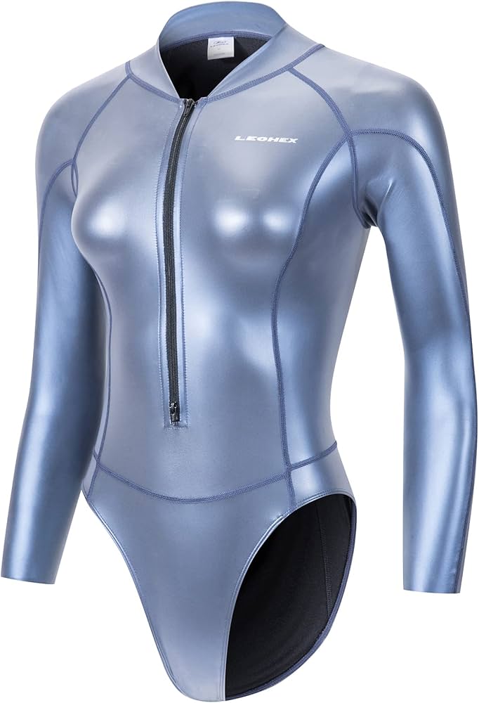 Amazon | [LEOHEX] メタリック競泳水着です強光沢の新感覚3D立体
