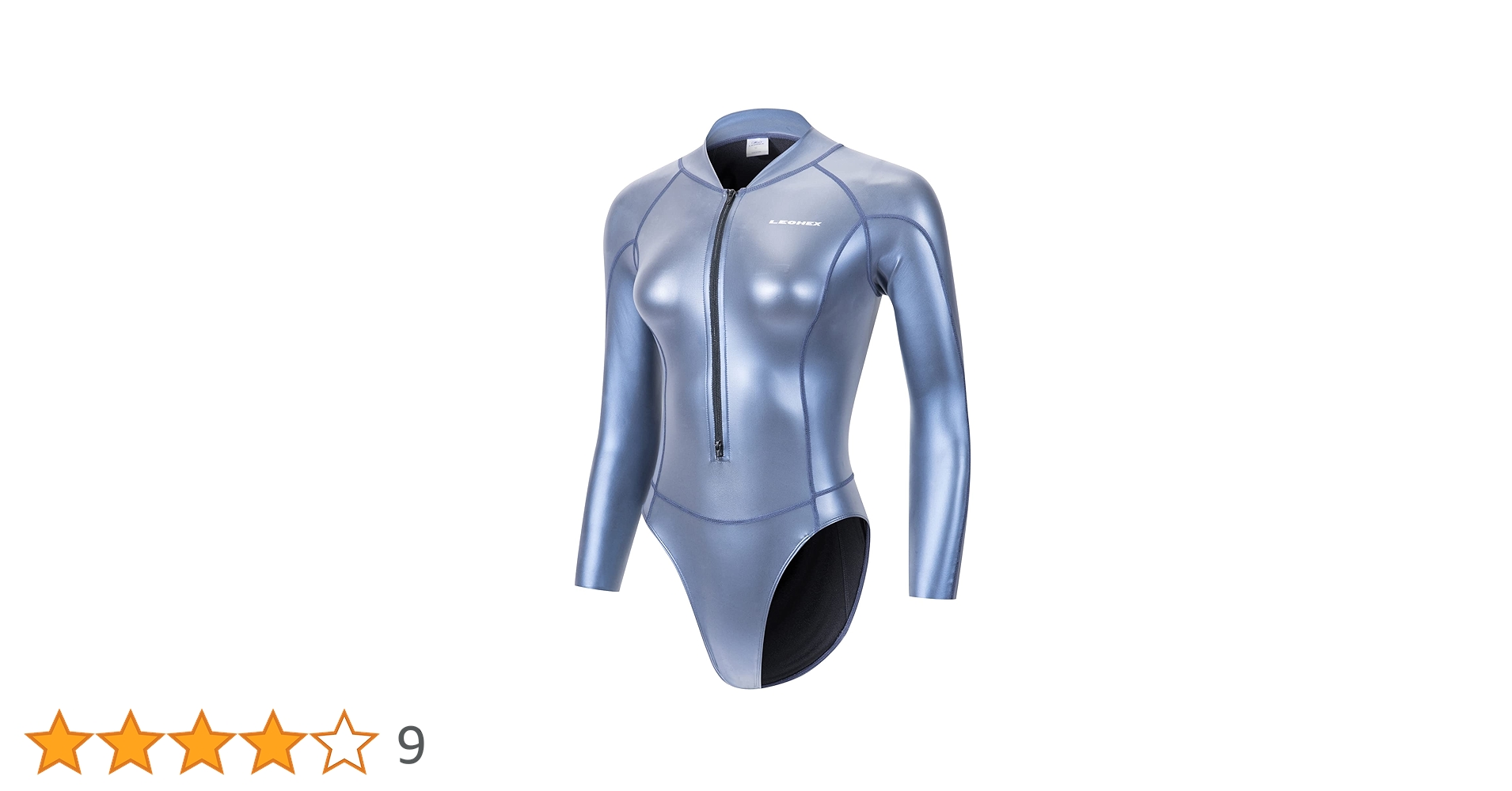 LEOHEX Long Sleeve Rash Guard Women Metallic Shiny One Piece