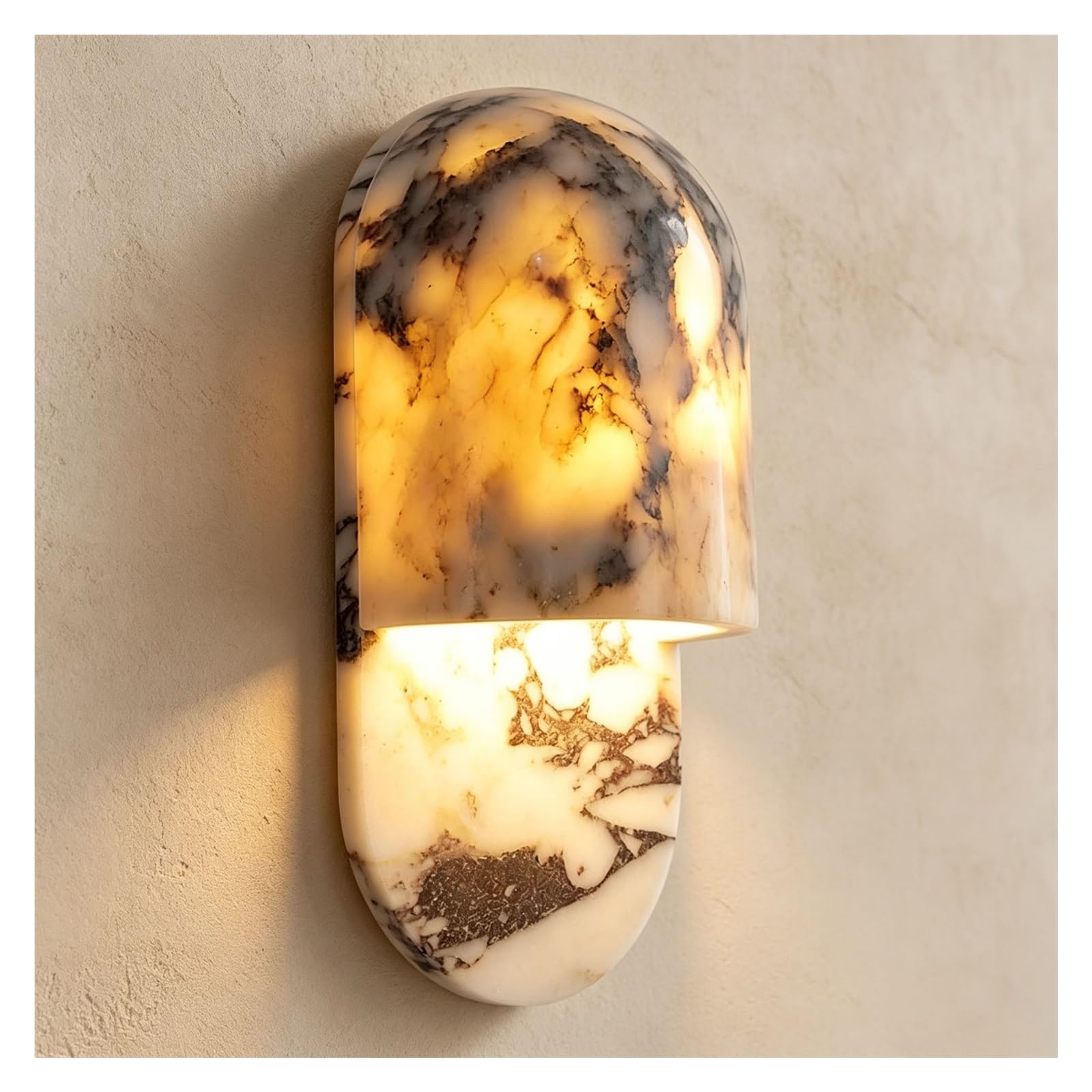 Alabaster Wall Sconce Marble Stone Light Bathroom Vanity Bedroom Lamp