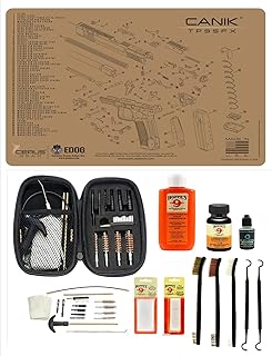 EDOG Range Warrior 27 Pc Gun Cleaning Kit - Compatible with Canik TP9 - Tan - Schematic (Exploded View) Mat, Range Warrior Universal .22 9mm - .45 Kit & Tac Book Accessories Set
