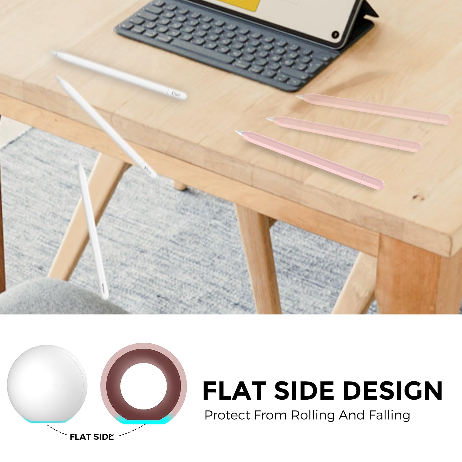 AHASTYLE Silikon Hülle für Apple Pencil USB-C Apple Pencil Hülle Ultra Dünn Apple Pencil USB-C Case Abdeckung Kompatibel mit Apple Pencil USB-C (Rosa)