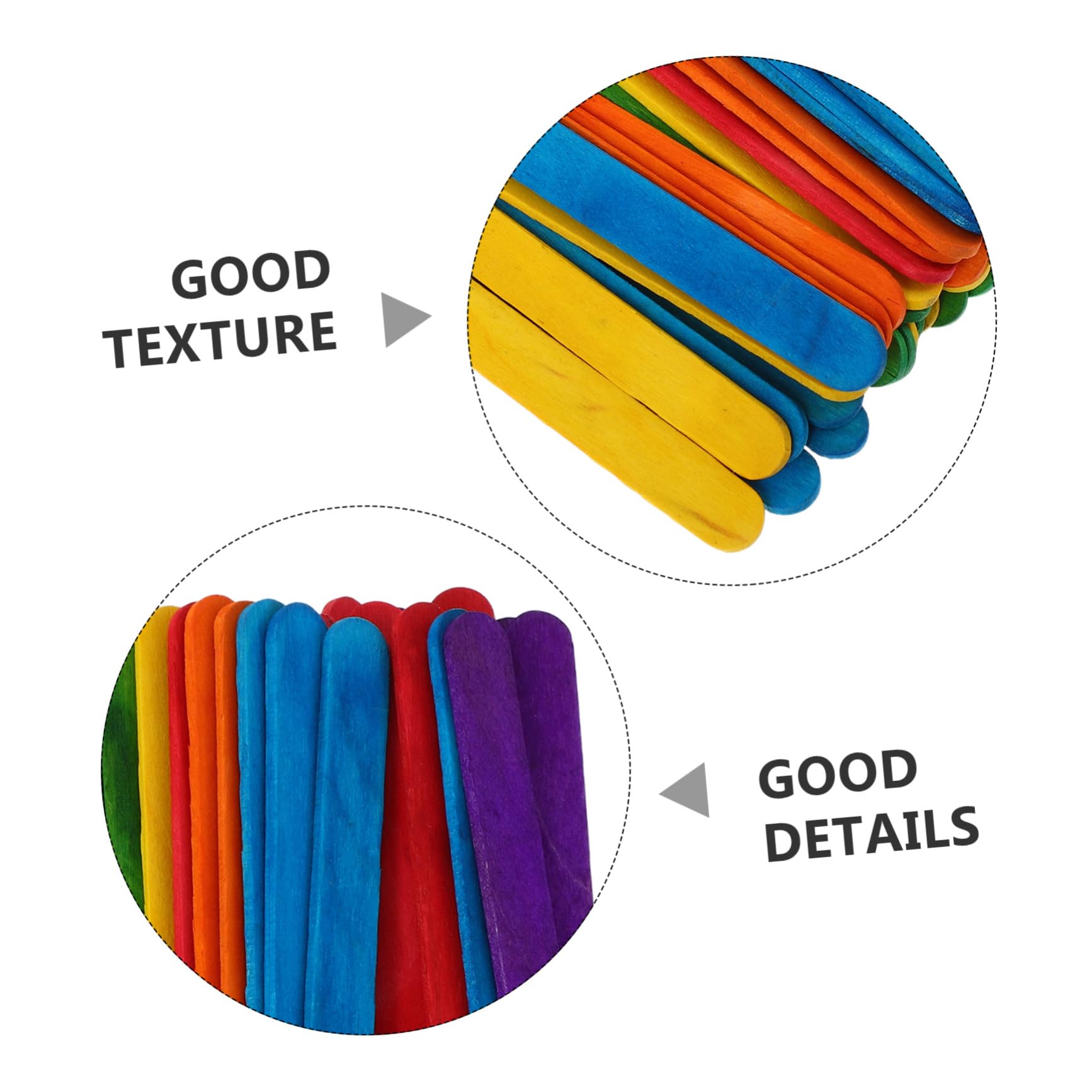 Palitos 500 de Madera de Colores para Infantiles, Manualidades Piezas | Material de Madera, Reutilizables y No Tóxicos, para Proyectos Escolares y Aula, Ayudan a Motricidad Fina