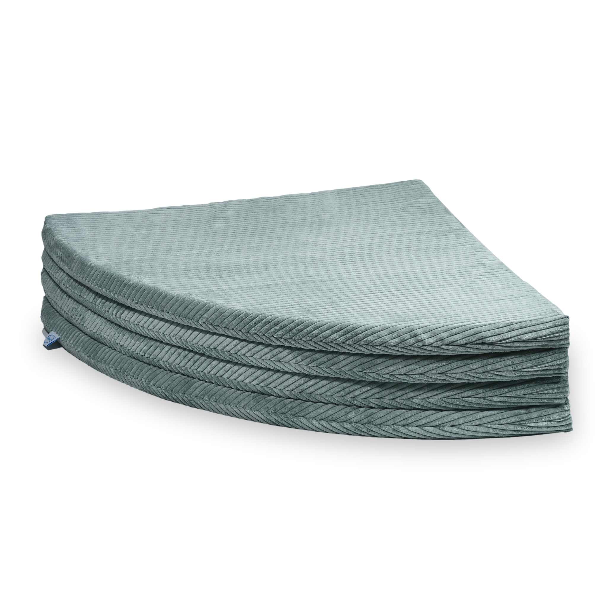 Mimii Baby Spielmatte 160 cm Rund Faltbar cord hellmint - Große Krabbelmatte aus Schaumstoff - Bodenmatte Kinderzimmer - Spielteppich Baby - Sicher & Waschbar