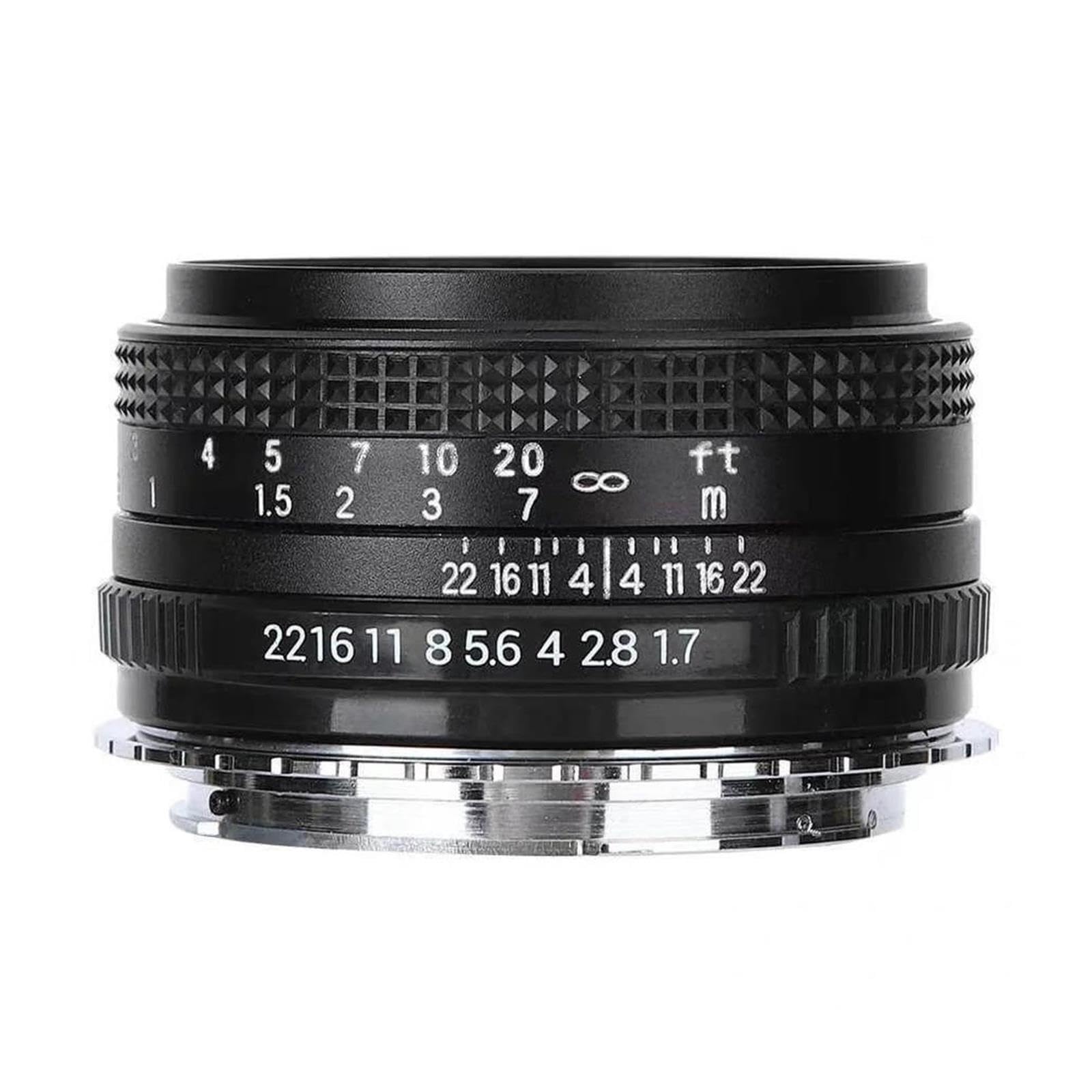 Compatibile con Canon, obiettivo con messa a fuoco manuale F1.7 da 50 mm | Obiettivo a focale fissa full frame da 50 mm F1.7, messa a fuoco manuale, lunghezza focale standard(PK)