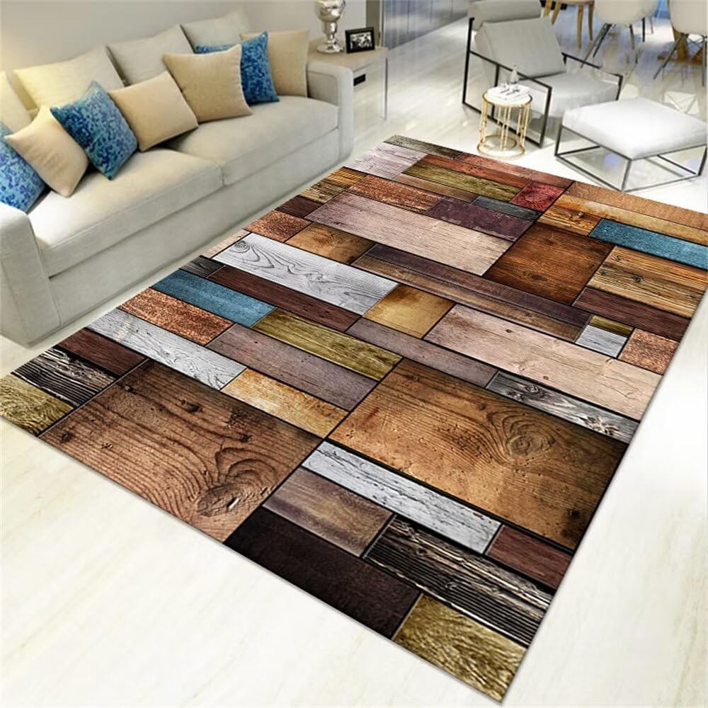 Tapis de salon lavable marron 120x160cm pour en finir avec les taches et les sols froids