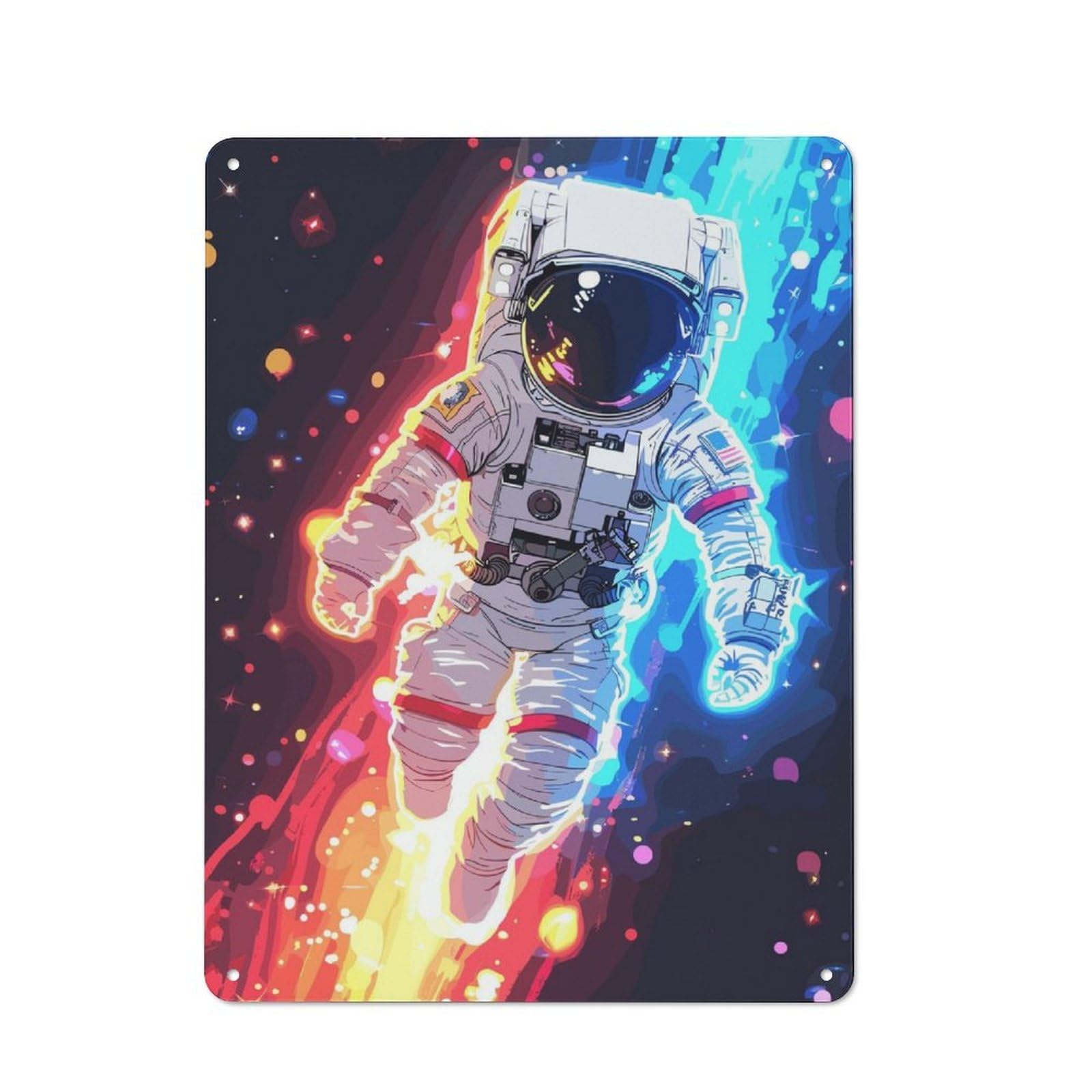 Astronaut Dimension Metal Wall Plaque 40x30cm, Vintage Nostalgic Wall Art for Bedroom, Office, Home Bar Or Dining Room