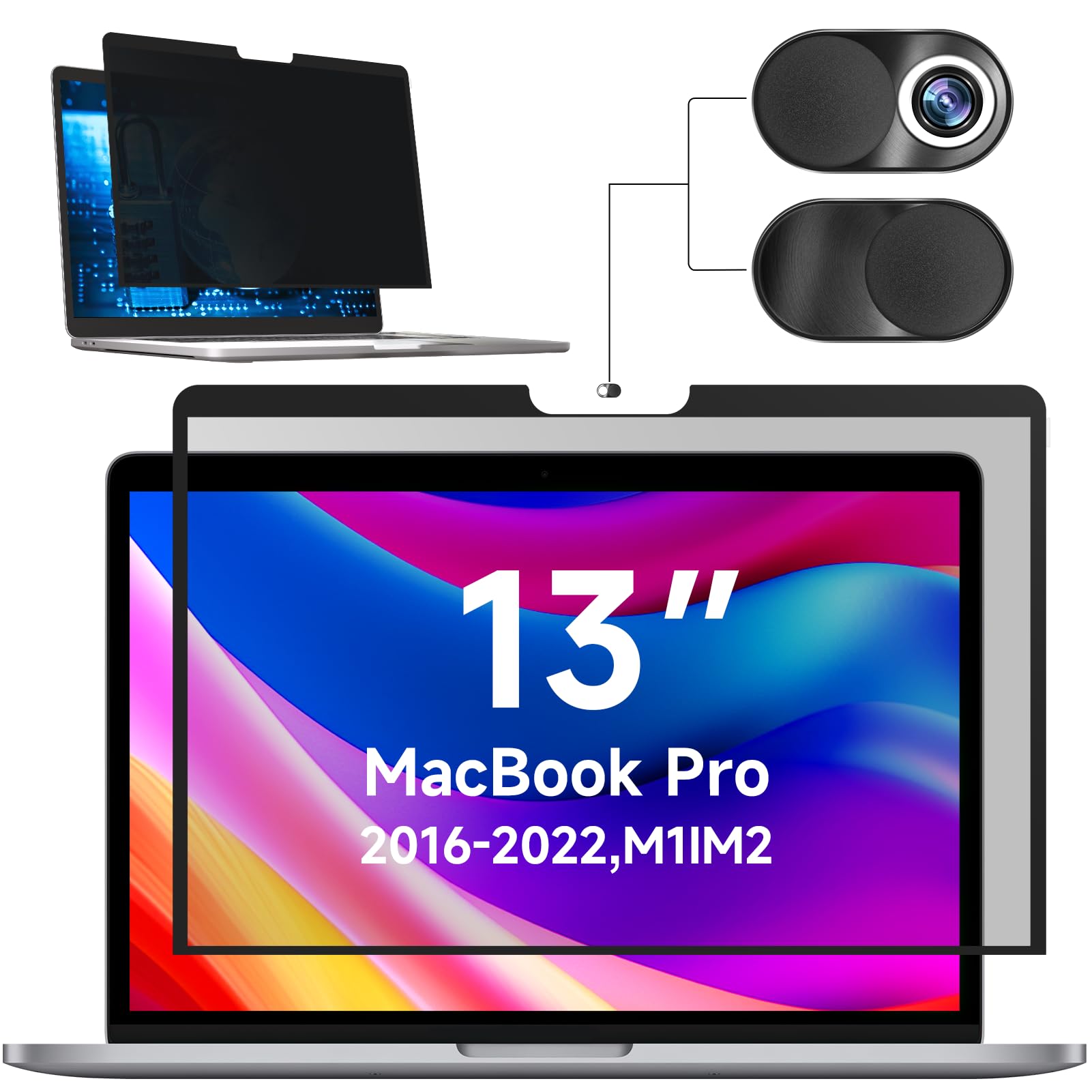 Mamol Privacy Screen for MacBook Pro 13 Inch(2016-2022, M1, M2) MacBook  Air 13