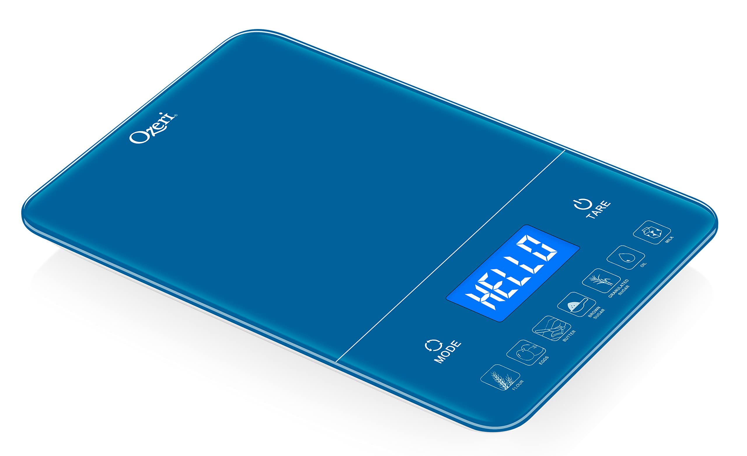 Ozeri Touch III Balance de cuisine avec compteur de calories, 10 kg, bleu classique