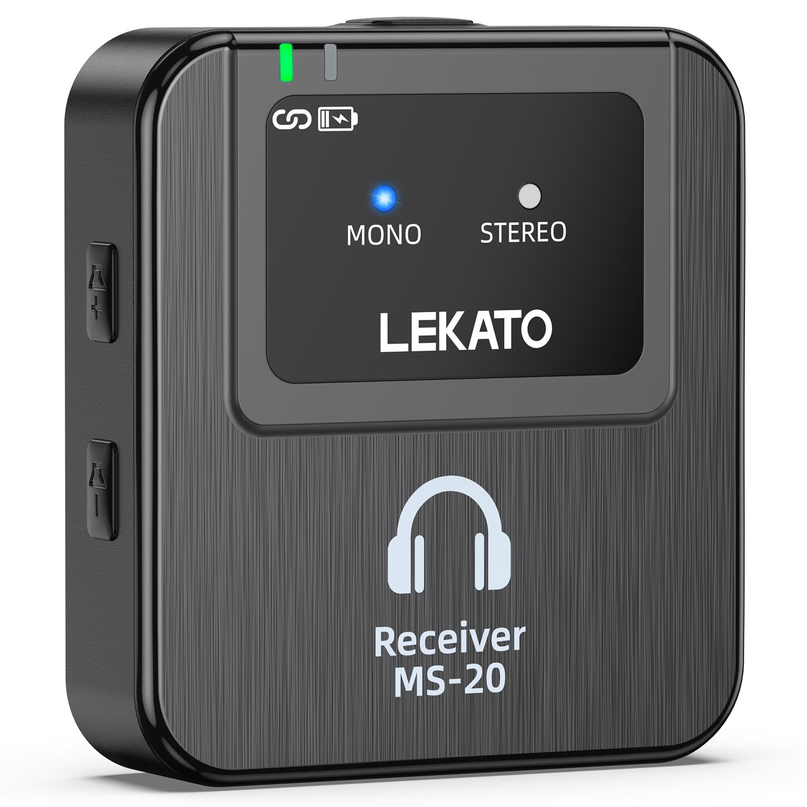 LEKATO Kabelloses In-Ear-Monitorsystem mit Ladehülle, professionelles 2,4 G Stereo, kabelloses IEM-System mit Sender, Gürtelpack-Empfänger für Studio, Bandprobe, kleiner Auftritt, OTG-Unterstützung