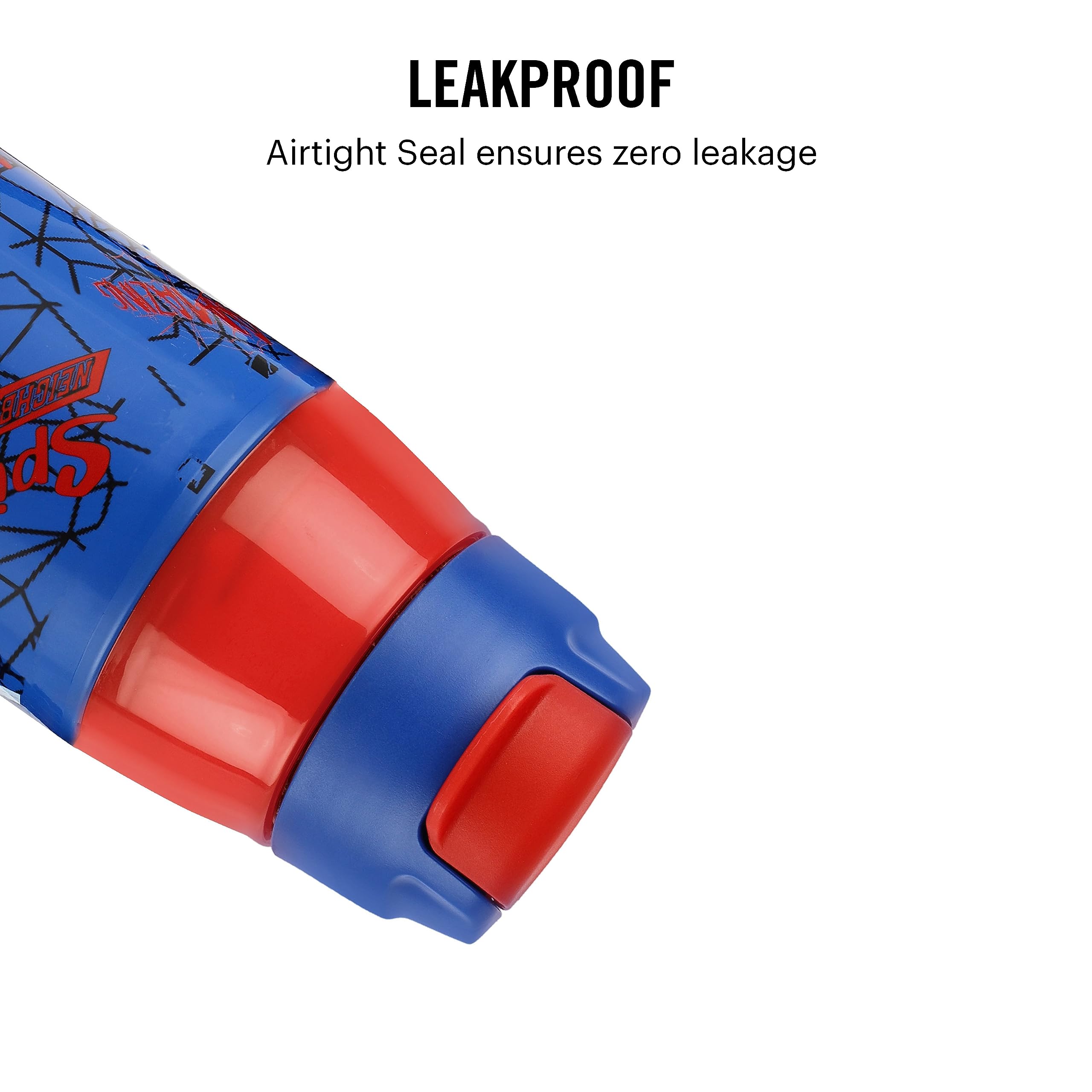 CELLO Puro Steel-X Hydra Kid 400 Inner Steel Insulated Water Bottle 400ml, Blue | Spiderman Print | ISI Certified, Leakproof | Easy to Carry with Loop | Insulated Cold Water Bottle for School, Picnic 2