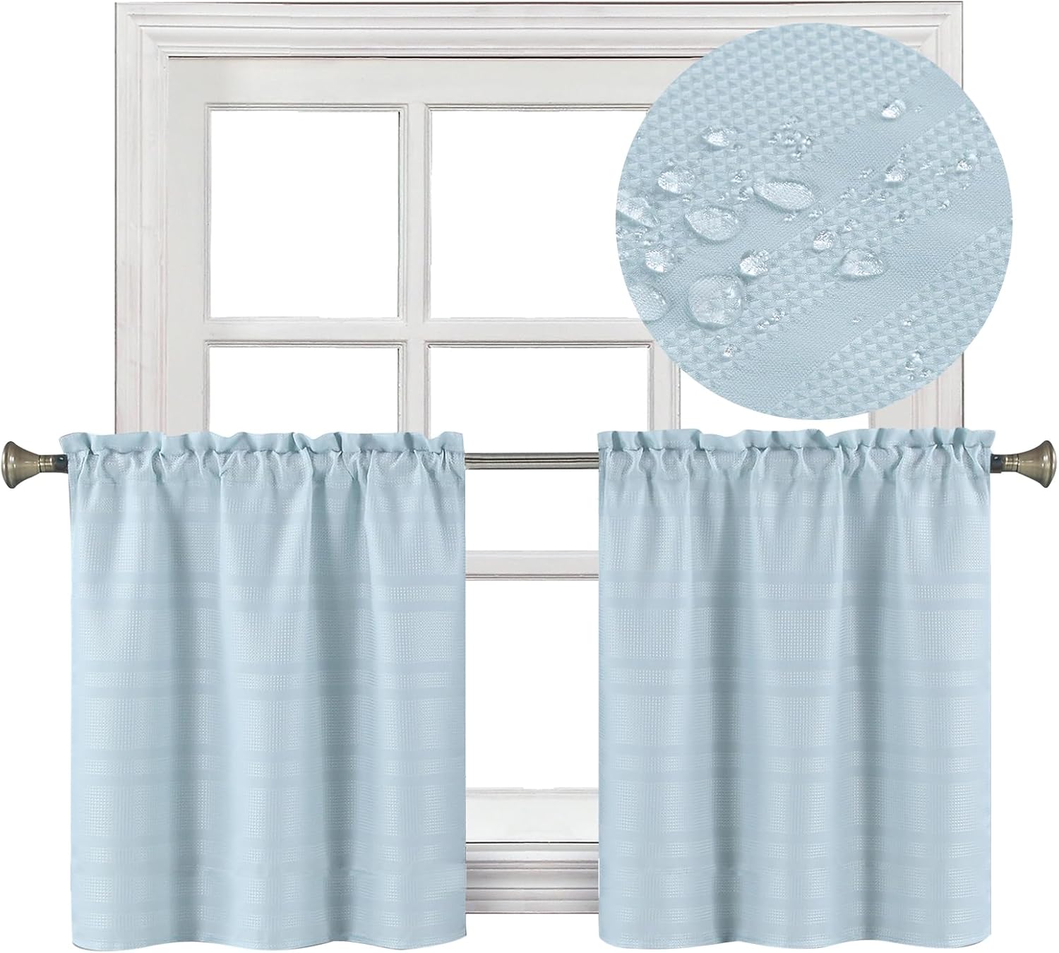Amazon.com: Home Queen Water Repellent Bathroom Curtains for Small ...