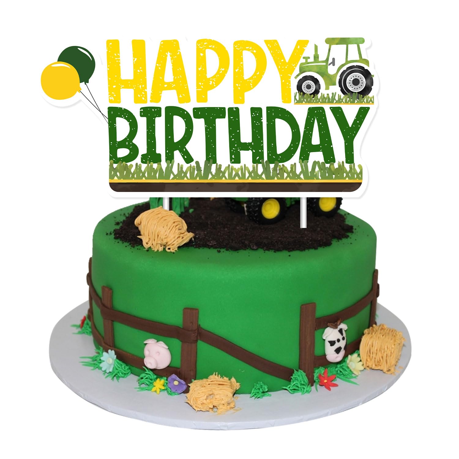 Sursurprise Tractor Cake Topper Rood voor Jongens Meisjes