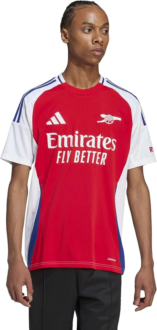 adidas Arsenal Men’s Stadium Home Jersey 2024 (US, Alpha, Large, Regular, Regular, Better Scarlet/White)