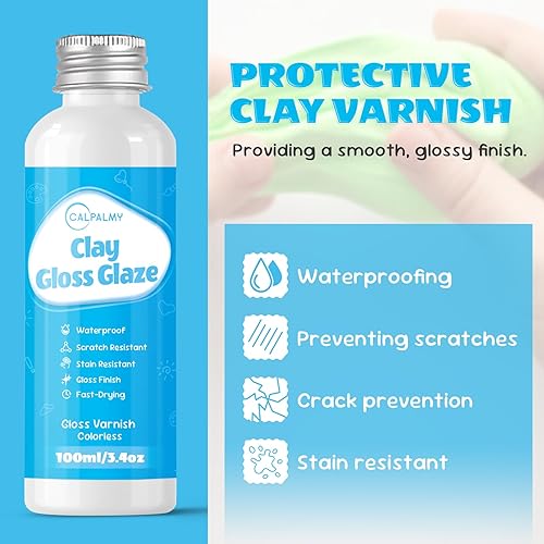 Miniatura 8 de Caly and Glaze Kit de barniz  10.58 oz de arcilla de espuma moldeable para cosplay (blanco) de alta densidad y 3.4 fl oz de esmalte brillante kit