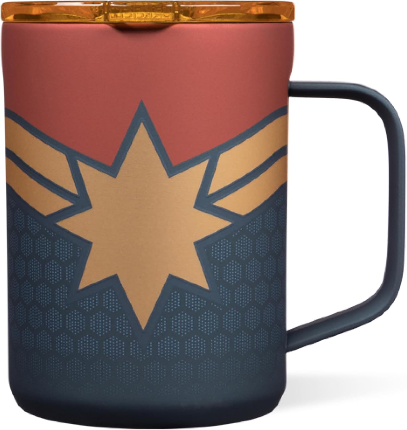 Corkcicle Classic Coffee Mug - Triple Insulated Stainless Steel for Travel - Shatter-Proof Lid - Keeps Drink Hot Over 3 Hours - Holiday Mug Gift - Great for Gifting Warmth - 16 oz - Captain Marvel