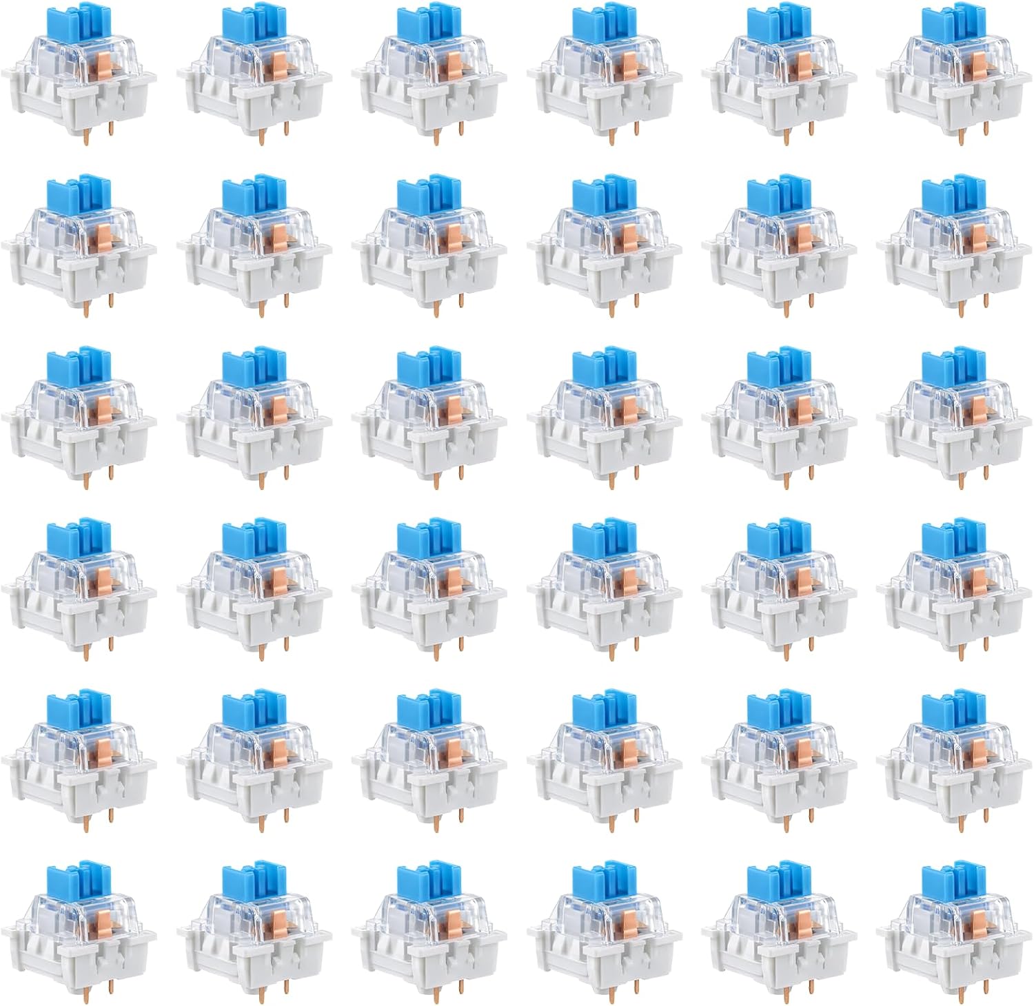 36 Pcs Blue Click Switch Keyboards Clicker Clicking Replacement