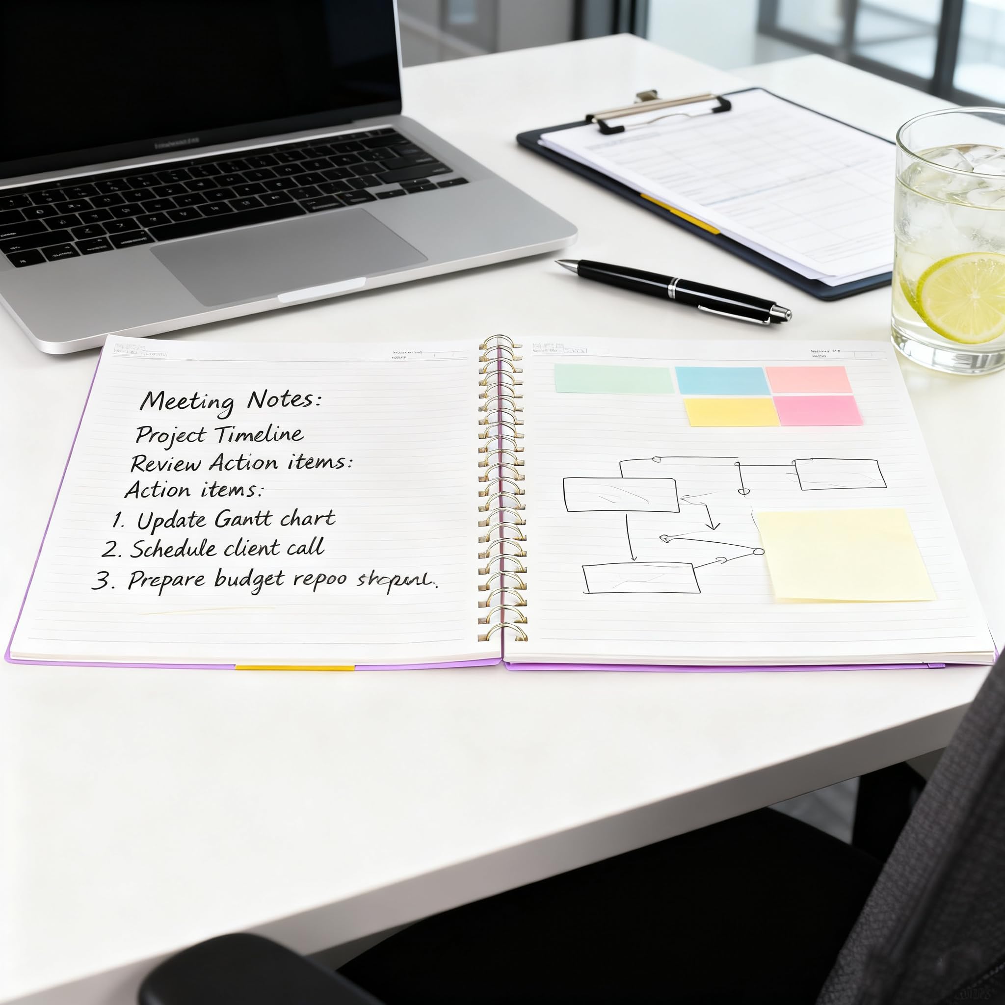 MUKSEUT 6 cuadernos en espiral A4 con papel grueso de 80 g/m², 60 hojas/120 páginas, bloc de notas de línea horizontal para reuniones de oficina, 21,5 x 28 cm (3 colores)
