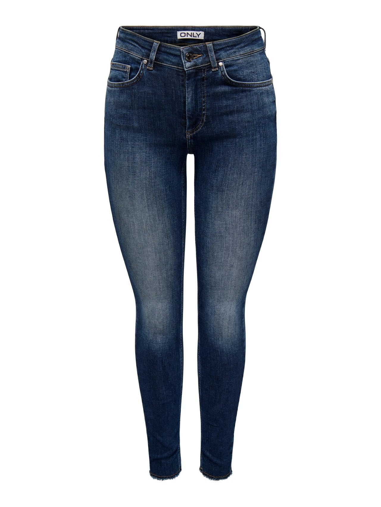 Only Women's Dark Medium Blue Denim Onlblush Mid Sk Ank Rw Dnm Rea081 Noos, L / 32L