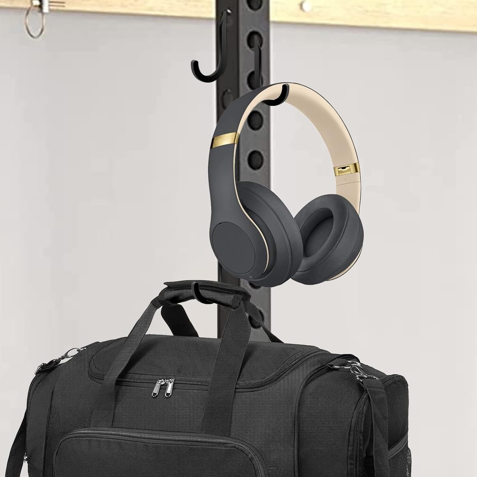 Power Rack - Gancho en forma de J compatible con estantes de 80 mm y 100 mm, configuraciones rápidas para equipos de entrenamiento de fuerza, gancho de dominadas en casa