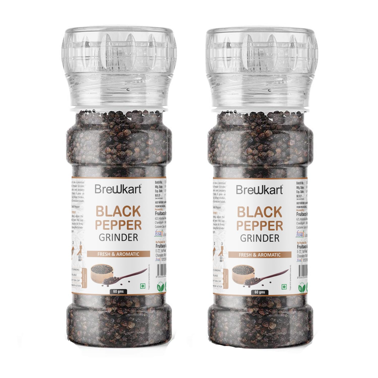 Brewkart Black Pepper Grinder 120gms Pack Of 2 (B09MKG4BC9) Amazon Price History, Amazon Price Tracker