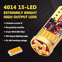 Vista 2 de PHINLION 194 bombillas LED amarillo ámbar superbrillante 168 2825 2827 T10 W5W bombillas LED de repuesto para placa de matrícula de automóvil