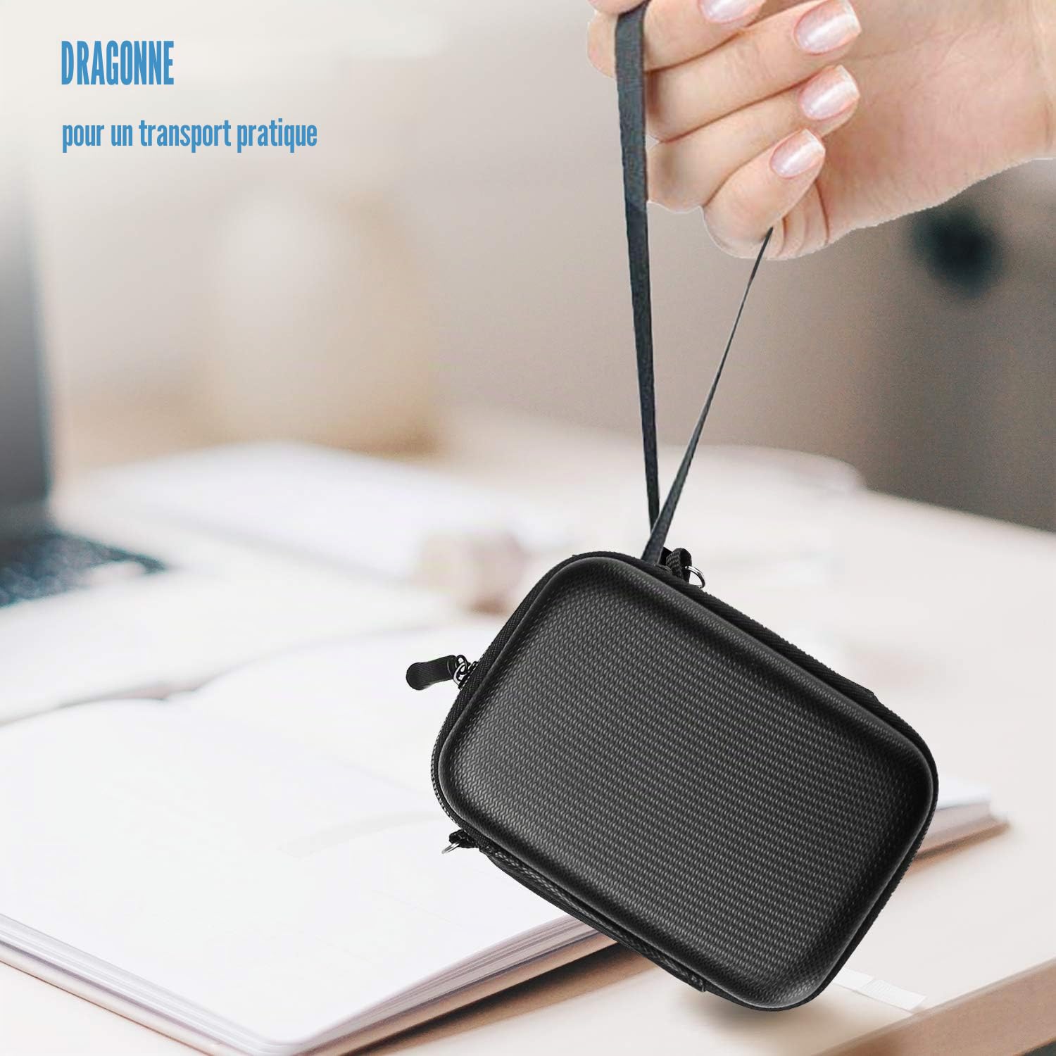 ProCase Étui SSD Samsung T7 T7 Touch Silicone Housse Voyage Portable Externe Coque Rigide Poche Filet Noir