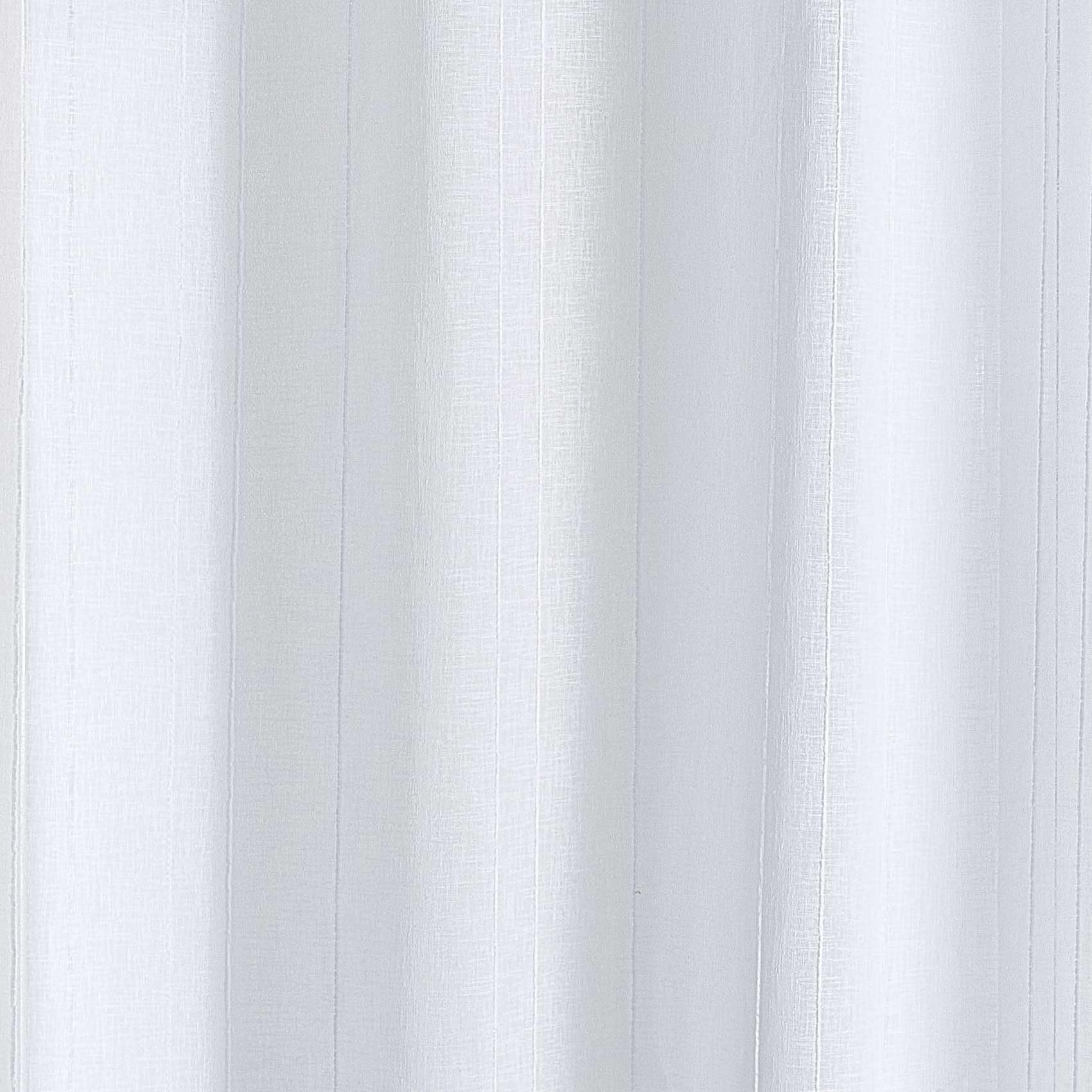Voilage Tamisant Uni à Fines Rayures - Polyester - Transparence Délicate avec 16 Œillets Argent - Idéal pour Fenêtre Salon Chambre - 300 x 260 cm - Blanc