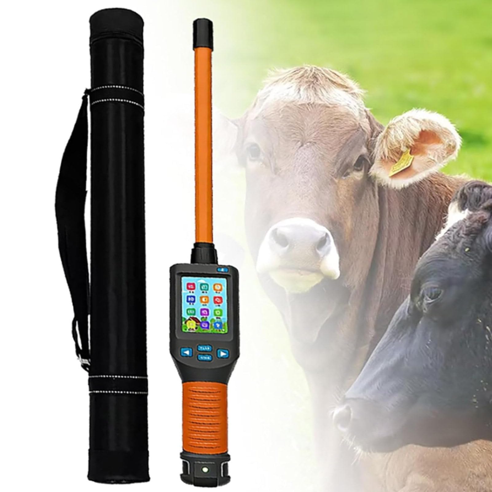 Oiyekntd Pet Microchip Scanner Reader, Handheld RFID Tag Identifier Animal Ear Tag Stick Scanner, 30s Auto Power Off & Storage Up To 20000 Datas, for Farms Shelters And Pet Owners