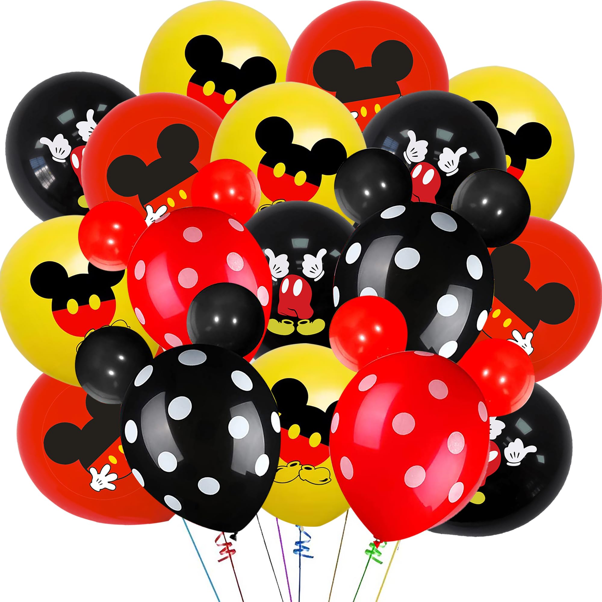 60 Pieces Cartoon Mouse Color Balloons Polka Dot Balloons Latex Party Balloons Balloon Garland for Wedding Birthday Cartoon Mouse Theme Party Decorations Supplies