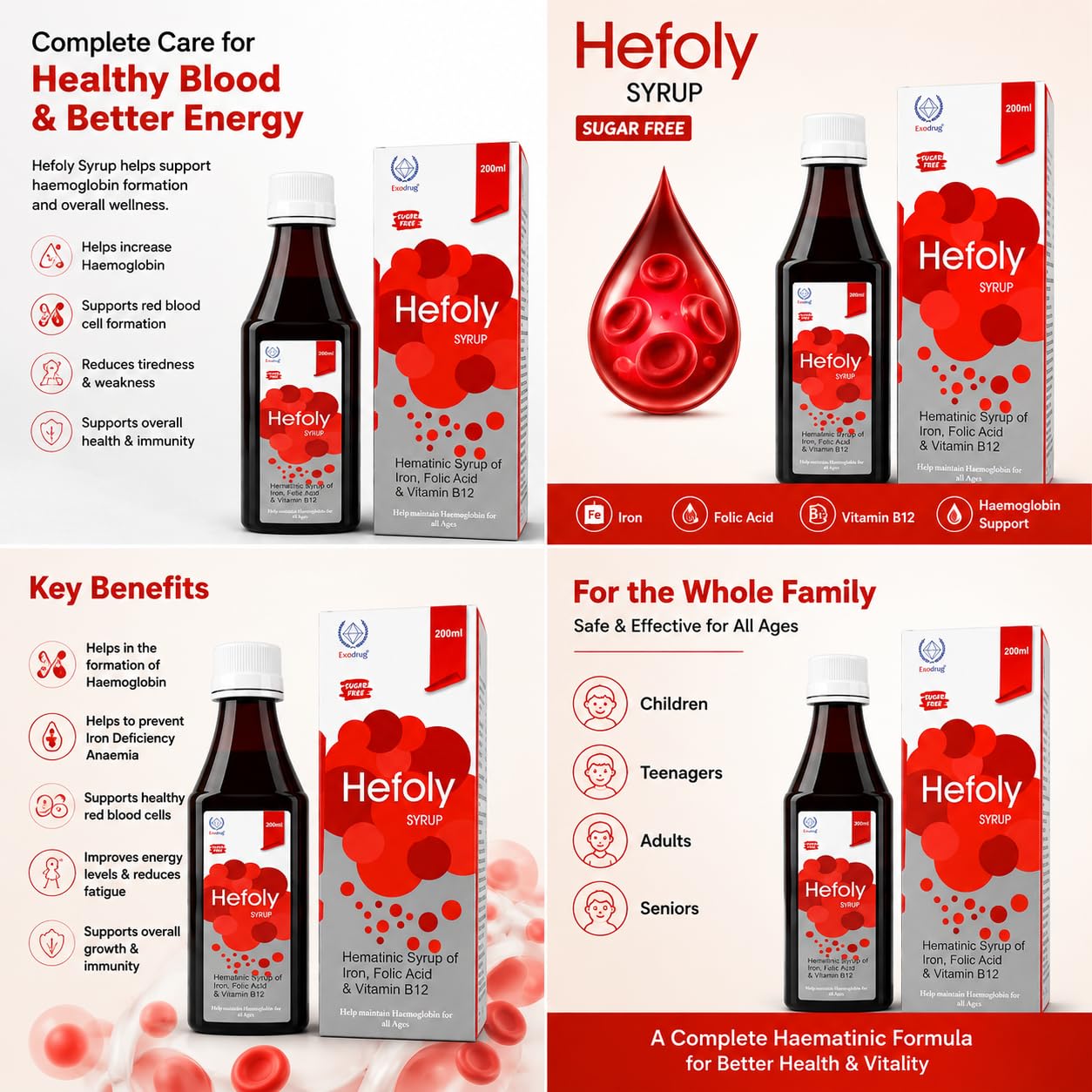 Iron Syrup – Iron, Folic Acid & Vitamin B12 Supplement | Helps Increase Hemoglobin | For Anemia, Weakness & Fatigue | Blood Tonic Syrup for Men, Women & Kids 200ml — Amazon image 2