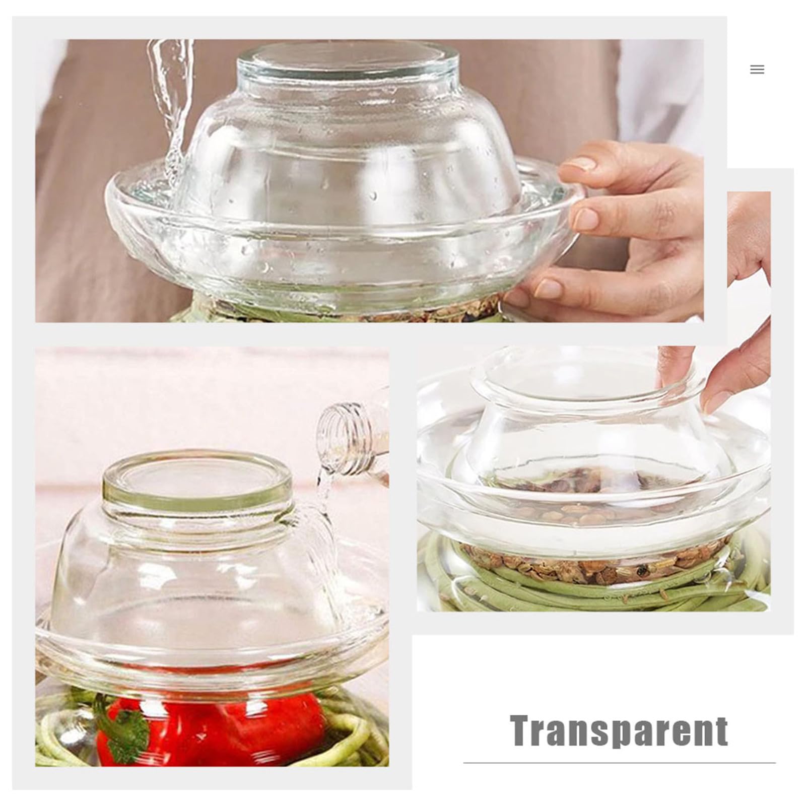 WOONEKY Tarro Almacenamiento Sellado de Pepinillos de Vidrio para Restaurante Capacidad de 2.5kg y Resistente Humedad, Diseño Simple y Práctico Varios estilos para Varios estilos