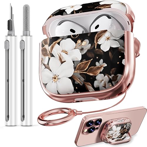 Miniatura 32 de Inesore Funda rígida para AirPods Pro de 2ª generación con candado, diseño de flores, lindo AirPod Pro 2, fundas rígidas para iPod Pro para mujeres
