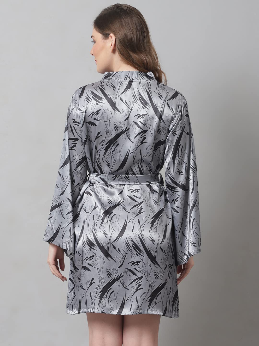 Claura Women Satin β Robe for Women/Robe (Small) Grey 1