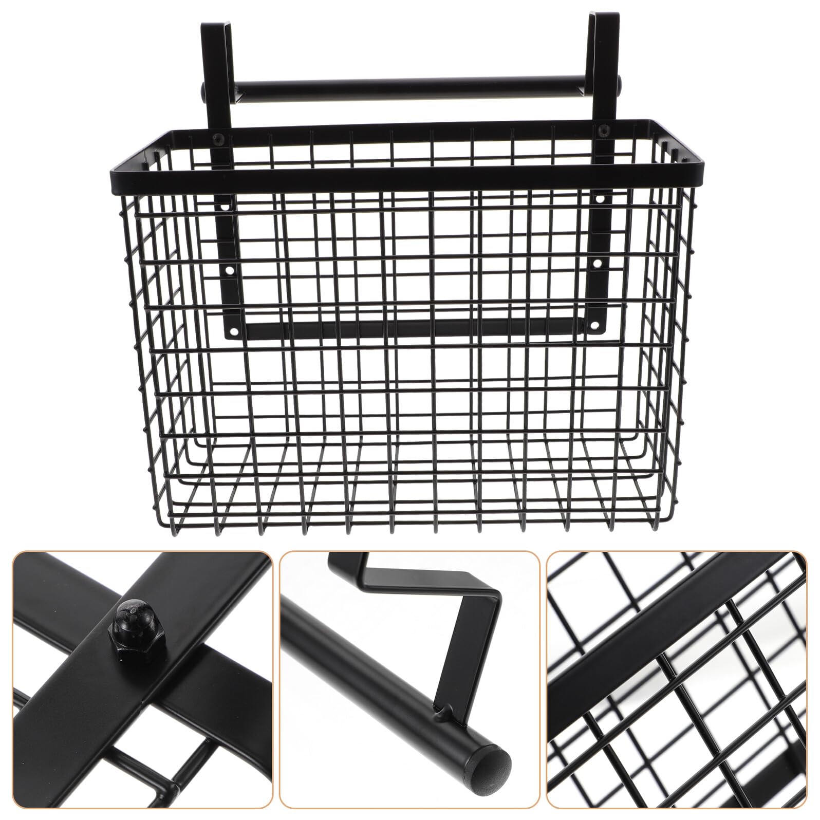 SHINEOFI Organizador Colgante para Cocina Cesta de Alambre Negro, Estante de Acero al Carbono para Verduras Alta Capacidad Necesidad de Clavos