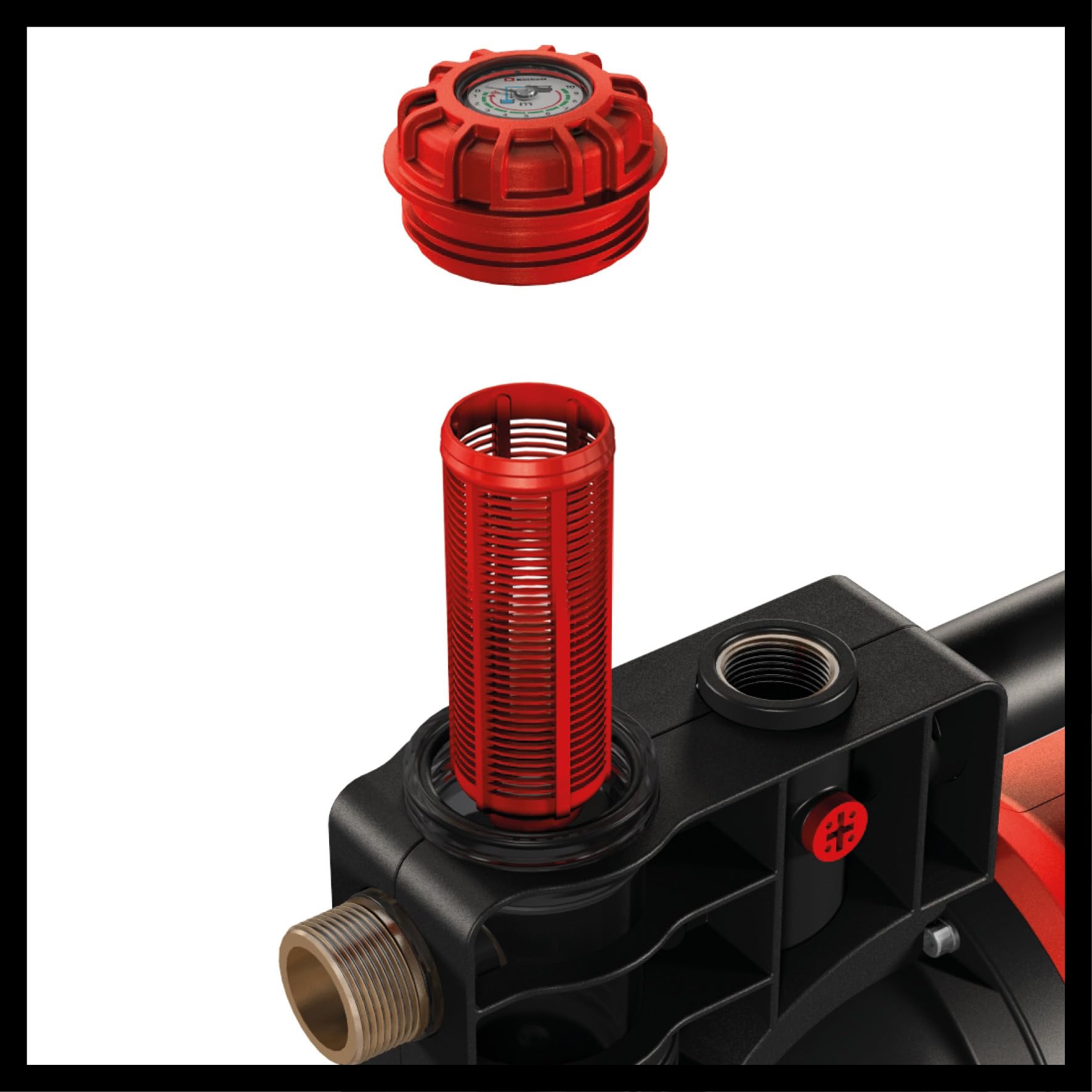 Einhell Hauswasserautomat GE-AW 1142 FS (1100 Watt, 4200 L/h Fördermenge, Automatikfunktion, max. 4,8 bar Druck, max. 48 m Förderhöhe, 8 m Ansaughöhe, Flow-Sensor, LED-Anzeige)