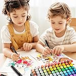 Alcohol Markers 80 Colors with Base Dual Tip Art Drawing Markers for Anime Sketch Illustrations - Refillable