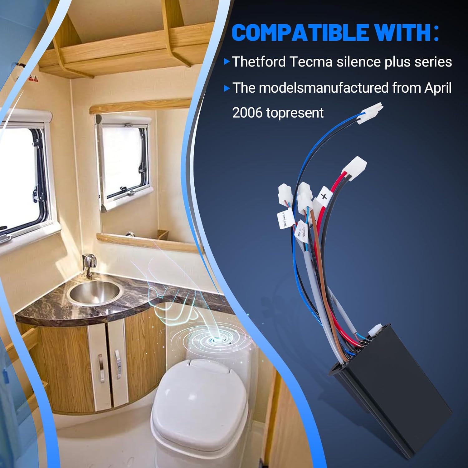 36398 Rv Toilet Automatic Flush Controller Replacement for Thetford Tecma Silence Plus Permanent Toilet