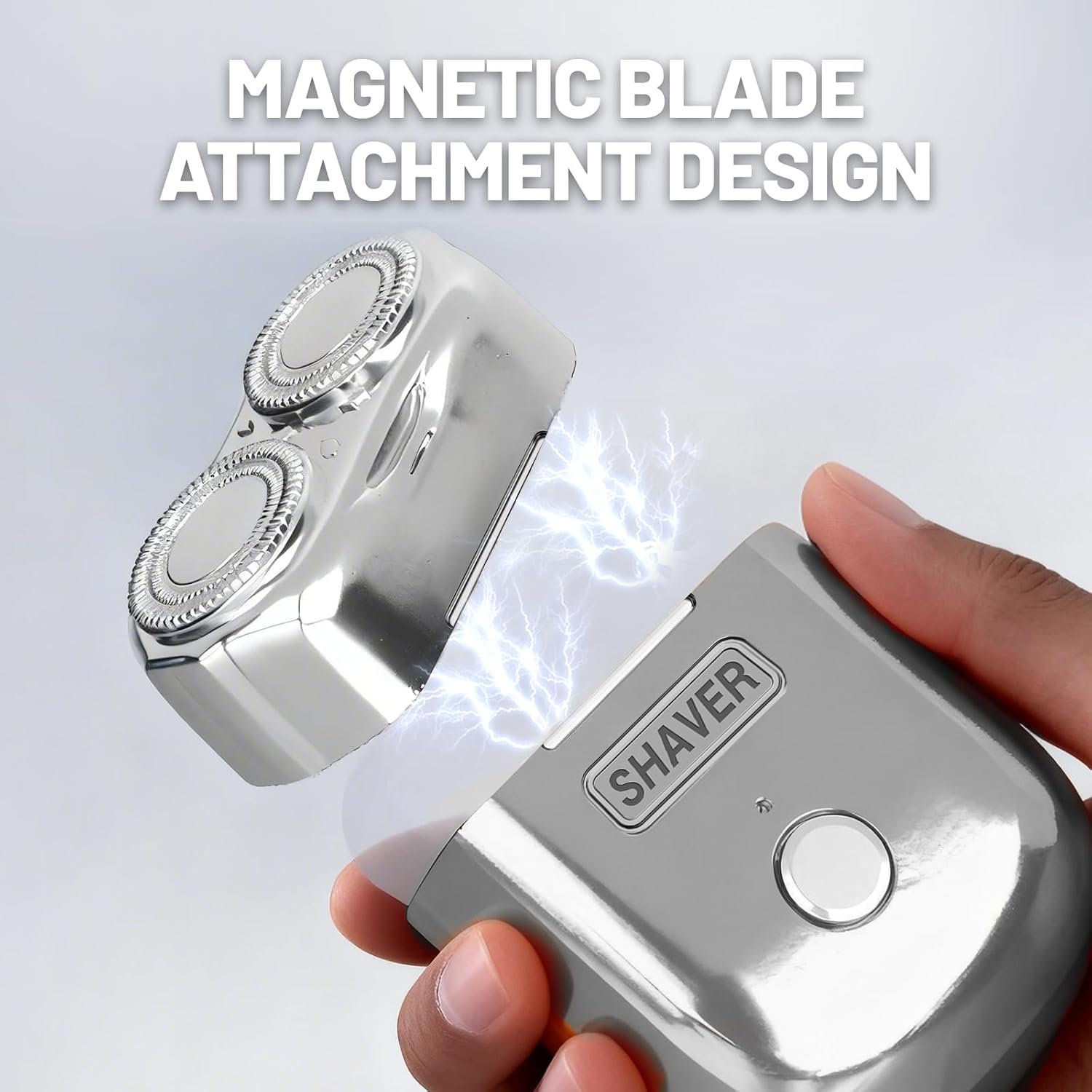 Electric Razor for Men Portable Travel Shavers for Men Rechargeable Mini Electric Shaver Waterproof Cordless Shavers for Men with USB-C Fast Charge, Silver