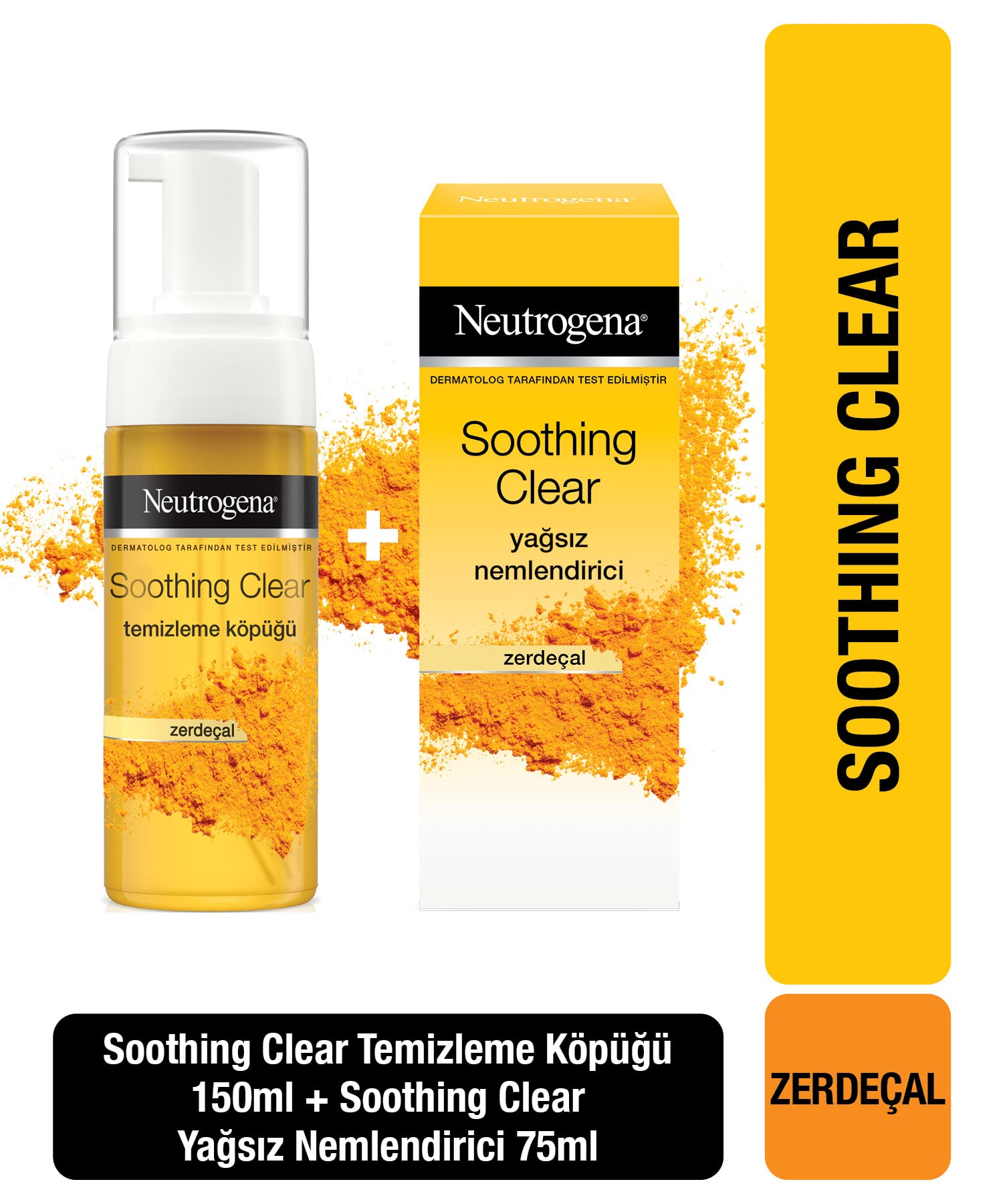 Neutrogena soothing clear köpük 150 ml+nemlendirici 75 ml 2'li set, Sivilceye Meyilli ve Hassas Ciltler İçin, Derinlemesine Temizler, Nemlendirir ve Rahatlatır