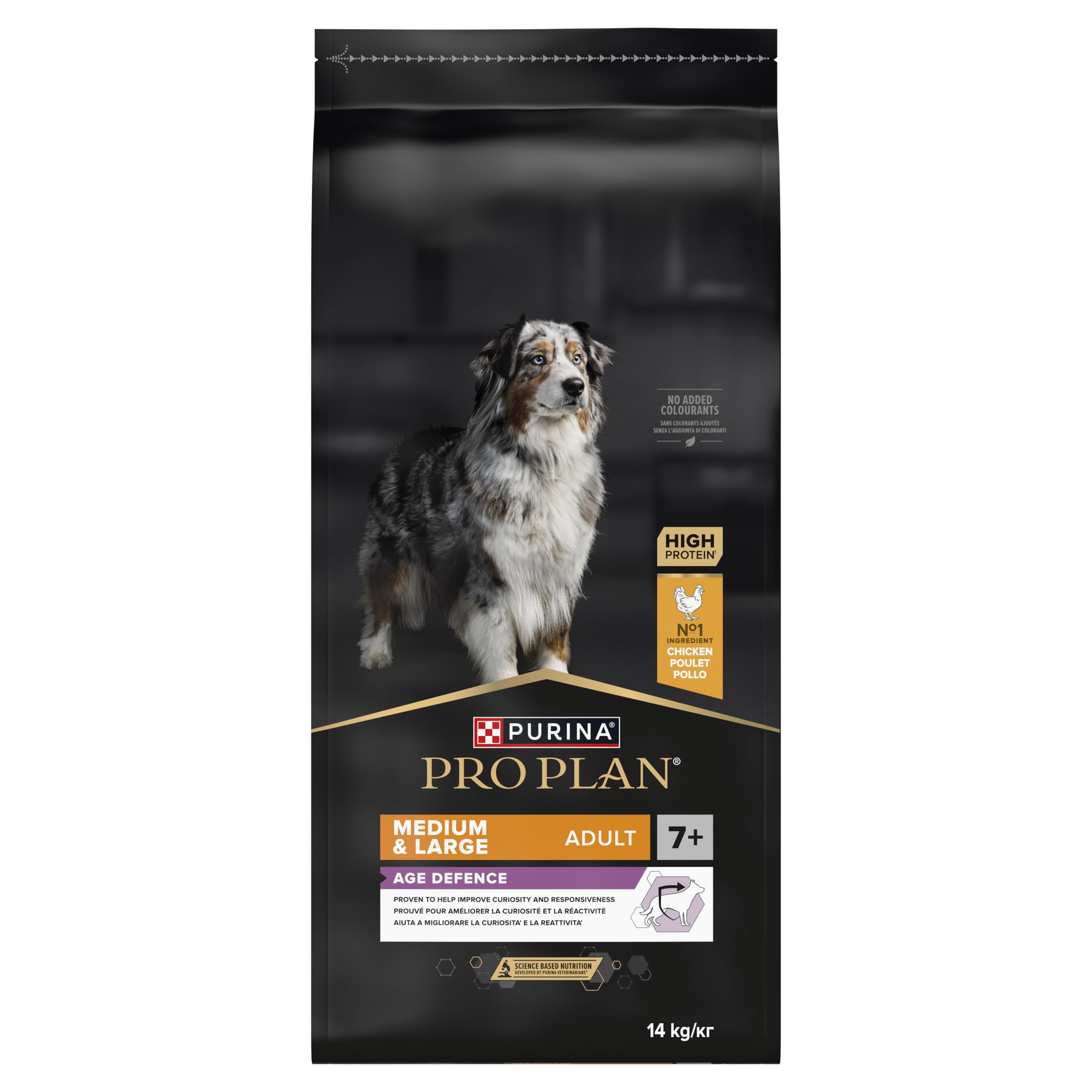 PURINA PRO PLAN | Age Defense | Croquettes pour Chien Senior de moyenne et grande taille | Soutient la bonne santé des chiens vieillissants, et des articulations | Riche en Poulet | Sac | 14kg