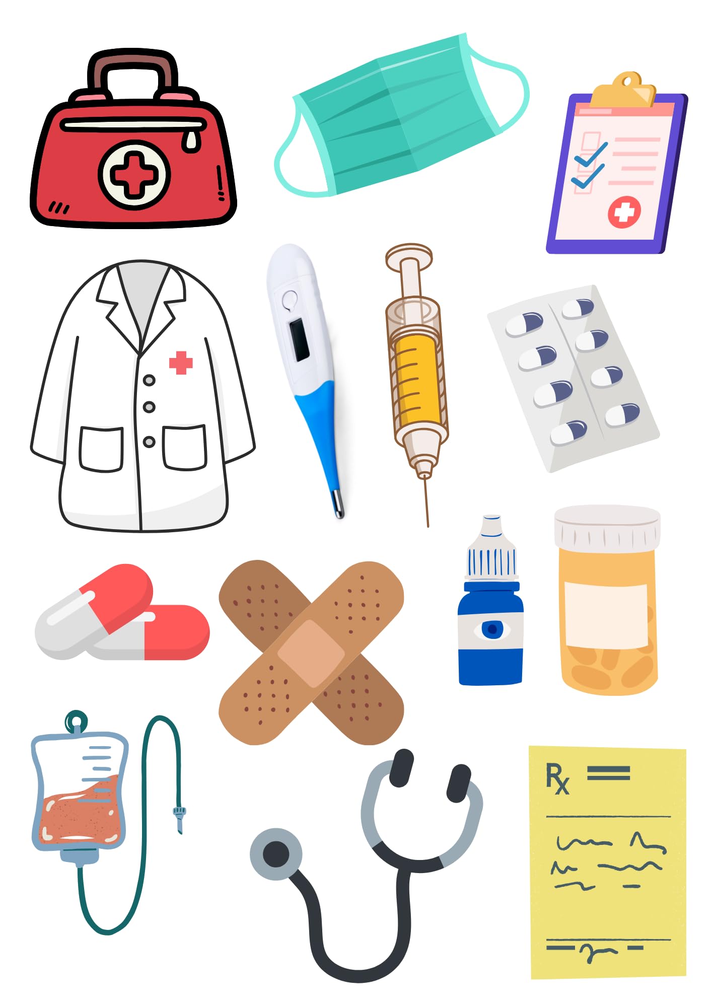 Edible print Doctor theme Cake topper set cake decorations wafer/icing paper UNCUT - Birthday - Retirement - (wafer card)